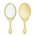 thumbnail image 1 of KABAKE Espejo de mano Espejo de mano con asa Pequeño paquete de viaje Espejos compactos Vintage Decorativo Maquillaje Cosmético Espejos para niñas y mujeres Dorado, 1 of 5
