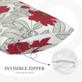 thumbnail image 3 of Zufioo Leaves And Anemone Flowers In Red Grey Print Double-sided Plush Pillow Cover,Decorative Pillow Protector without Pillow Core, Suitable for Sofa, Bedroom, Car-20"x30", 3 of 6