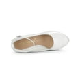 thumbnail image 4 of BLISSFUL STEP Escarpins à Talon Bloc pour Femmes Plateforme Bride à la Cheville Bout Rond Talon Blanc 11, 4 of 7