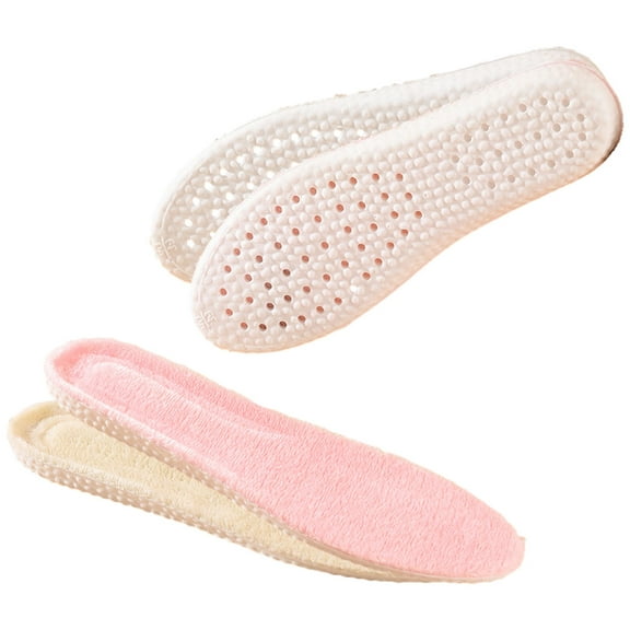 2 pairs of Insoles Winter Full Length Warm Soft Comfortable Shoe Inserts for Men Women, Warm plush sports insole - 39-40