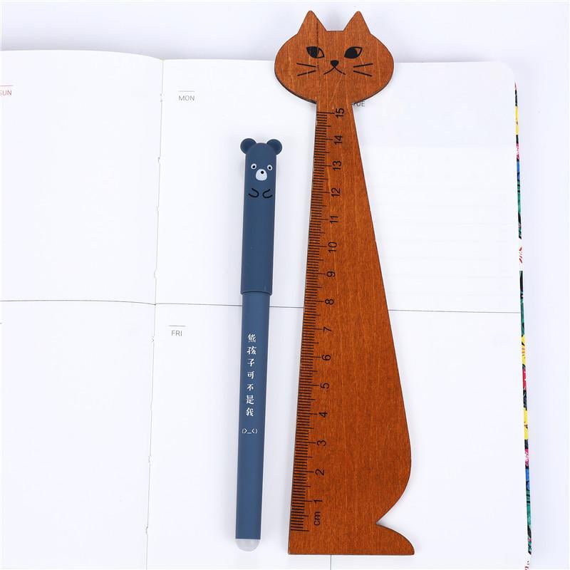 4 Pcs/Set Gel Pen Pig Bear Cat Mouse Erasable Creative School Office Supplies 