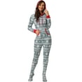 thumbnail image 2 of Unique Bargains Womens Family Christmas One Piece Pajama Zipper Set with Pockets XL Grey Women's, 2 of 6