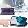 thumbnail image 6 of Feishell Embossed PU Leather Wallet Phone Case for Samsung Galaxy S22 Plus 6.6 inch,Full Protection Magnetic Clasp Flip Stand Card Slots Shockproof Protective Cover with Hand Strap,Purple, 6 of 17