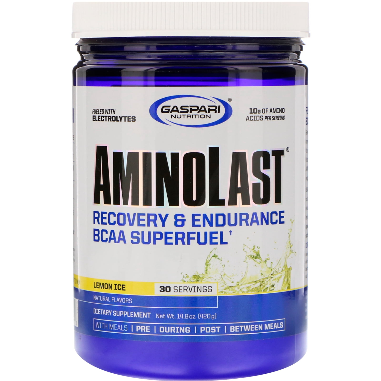 Gaspari Nutrition AminoLast Powder, Lemon Ice, 30 Servings