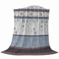 thumbnail image 6 of Blue Brown Stripes Blanket Soft Cozy Warm Throw Blanket for Couch, Plush Fuzzy Flannel Fleece Blankets for Sofa, Abstract Geometric Spring Flowers Country Bed Blankets Gifts for Men, 40"x50", 6 of 9