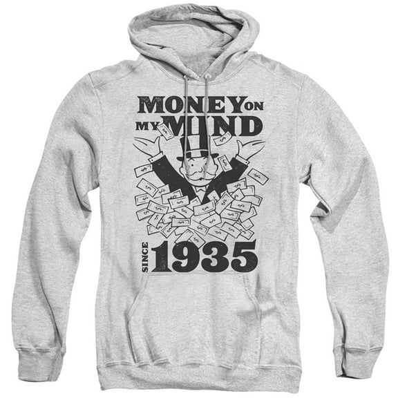 Monopoly Money Mind Since 35 Adult Pullover Hoodie Sweatshirt Athletic Heather