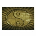 thumbnail image 1 of Ying Yang Cutting Board, Industrial Eastern YingYang on top of Sunburst Technological Pattern, Decorative Tempered Glass Cutting and Serving Board, Small Size, Brown Pale Brown, by Ambesonne, 1 of 1
