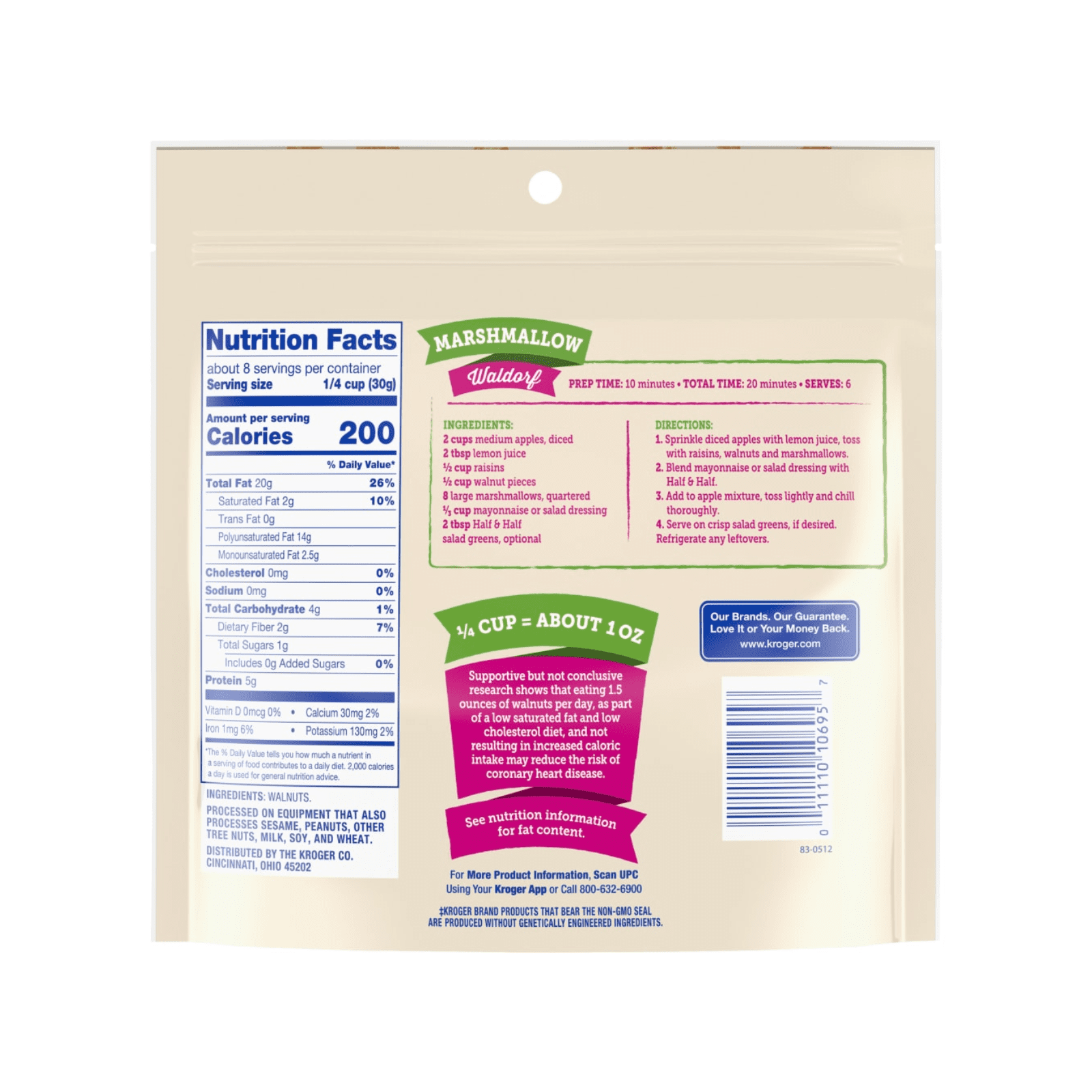 KG Walnuts Pieces, Excellent Source of ALA Omega-3, Gluten Free, Vegan, 8 oz , 2 Pack + Bonus