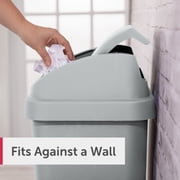 Sterilite Kitchen Trash Can, 13 Gallon Plastic Garbage Bin with Swing Top Lid, Light Gray