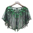thumbnail image 2 of Zhaomeidaxi Women Shawl Wraps Sequin Beaded Evening Cape Bridal Shawl Cover Up,Cape Crochet Lace All-match Mesh Summer Beaded Sequin Shrug Flapper Dress Shawl for Party, 2 of 3