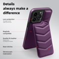 thumbnail image 3 of For iPhone 15 Pro Case,Puffer Adjustable Stand Compatible with Magsafe Soft Puffy Quilted Leather Full Body Shockproof Protective Phone Case,Purple, 3 of 8