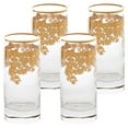 thumbnail image 2 of Lorren Home Trends Set of 4 Embellished 24K Gold Crystal High Ball Tumbler-Made In Italy, 2 of 5