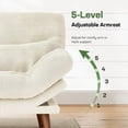 thumbnail image 3 of CHITOOMA 75" Futon Sofa Bed with Adjustable Backrest and Armrests, Convertible Sleeper Couch for Living Room, Bedroom, Apartment or Office, White, 3 of 10