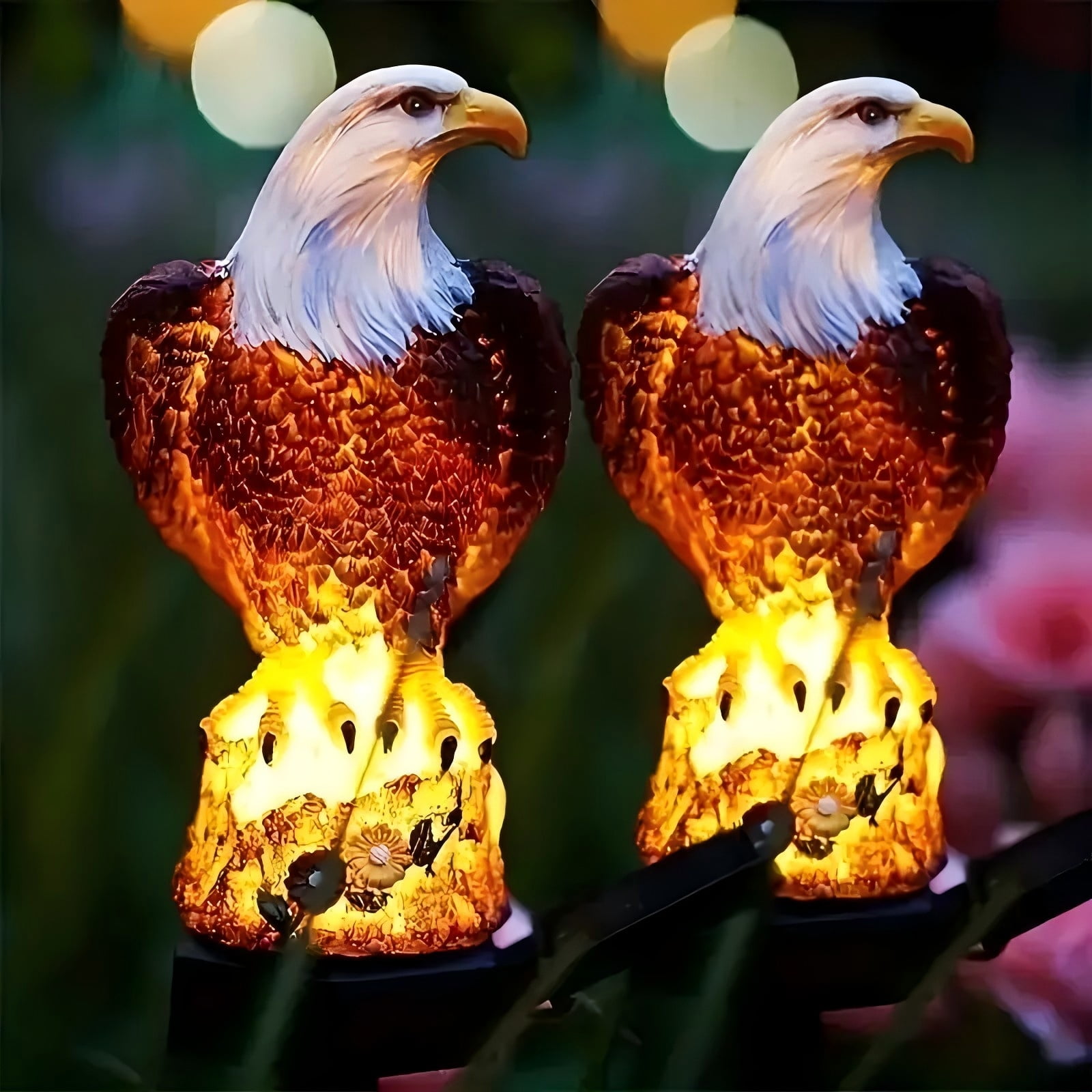 Lendour Solar Light Eagle Garden Pathway Light, Landscape Lights Pathway for Patio Garden Outdoor Decoration, 2Pack