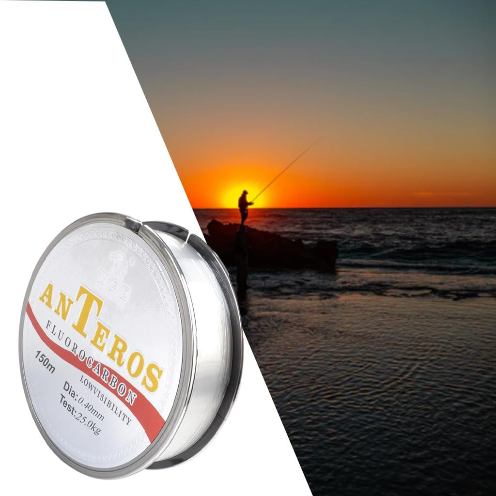 Colaxi 2xFluorocarbon Fishing Line Low Stretch for Trout Carp 0.4 55lb , Clear, 3 Pcs