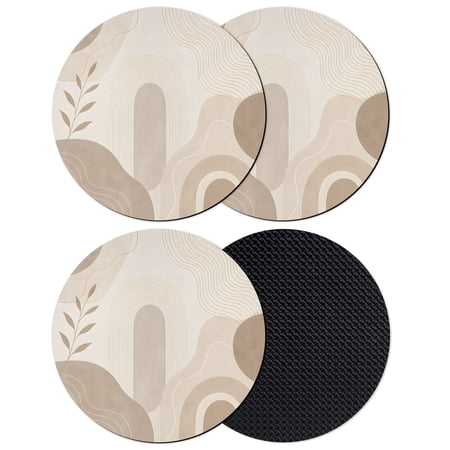 Boho Geometric Coasters Set of 4 Absorbent Coasters for Drinks Farmhouse Vintage Botanical Leaves Stripes Coaster for Desk Coffee Table Protection Home Decor House Warming Gifts 4
