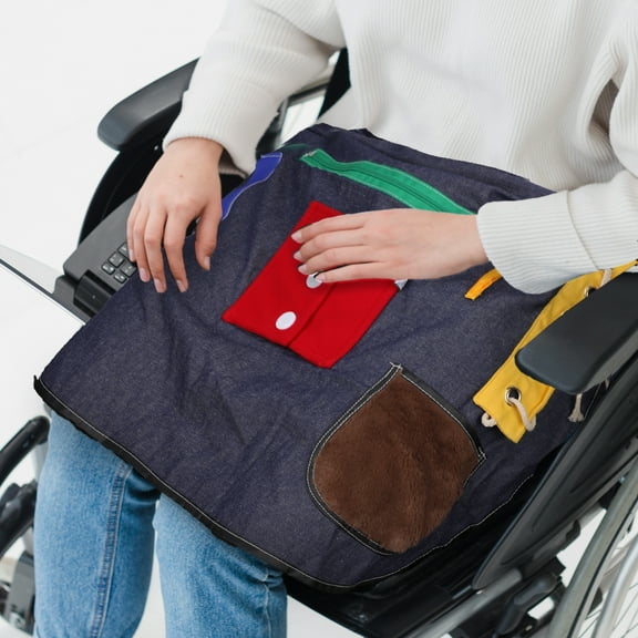 Ecovona - Special Needs Sensory Therapy Activity Apron (Adult Size) for Seniors & Adults with Dementia, Alzheimer’s and Special Sensory Needs | Fidget Design Improves Dexterity and Mental Stimulation