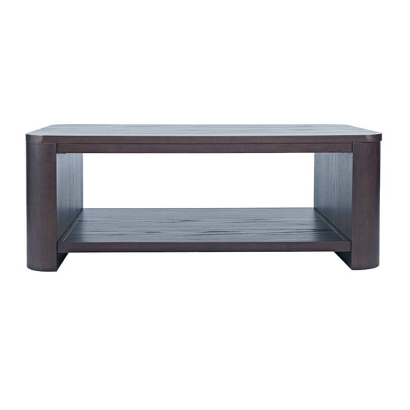 Jofran Janzen Contemporary Modern 50" Rolling Coffee Table with Open Storage Shelf