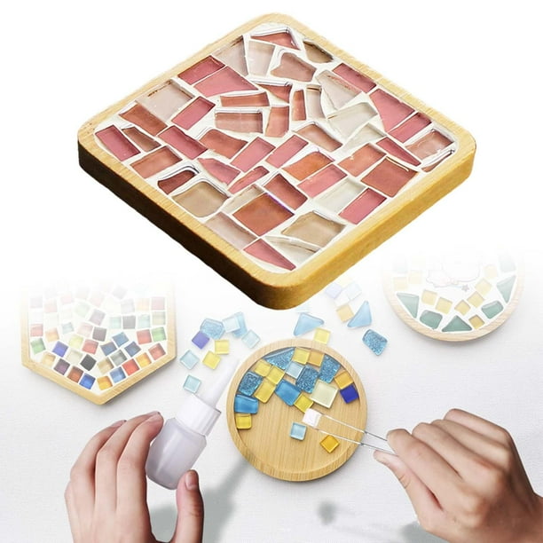 Mosaic Coasters DIY Hand Made Interesting Adhesive Craft Supplies Guest Home Decorative Self Adhesive Cork Backing Coasters