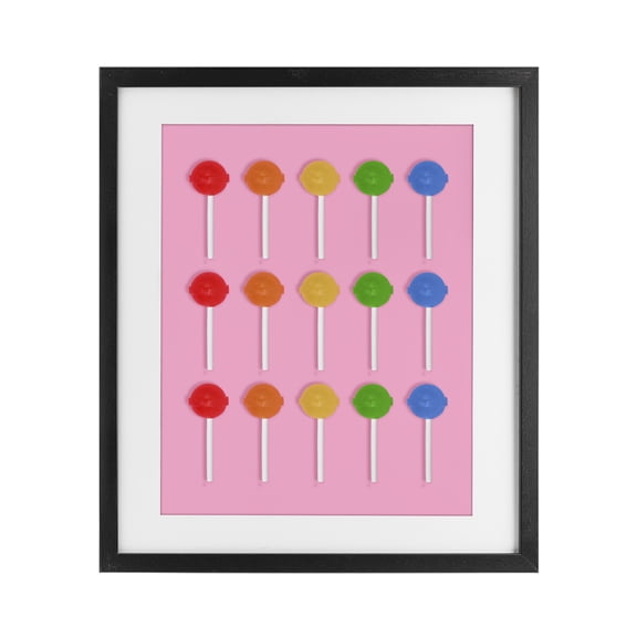 Stupell Industries Contemporary Colorful Lollipop Grid Black Framed Print Under Glass, 13 x 16, by LISH Creative