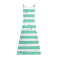 thumbnail image 4 of SMihono Robe Maxi Bohème d'Été pour Femmes Grande Taille Mode pour Femmes à Bretelles Taille Mi-Haute Col en V Sans Manches à Rayures Imprimées Ajustée Robe Longue de Plage Robe Évasée de Plage, 4 of 5