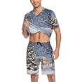 thumbnail image 3 of joogoo Men's Pajama Set Christmas Tree in Night V-Neck Pj Shorts Set 2 Piece Loungewear Sleepwear S, 3 of 7