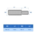 thumbnail image 2 of Uxcell 6Pack M6x10mm to M8x10mm Double End Threaded Stud 304 Stainless Steel Rods, 2 of 6