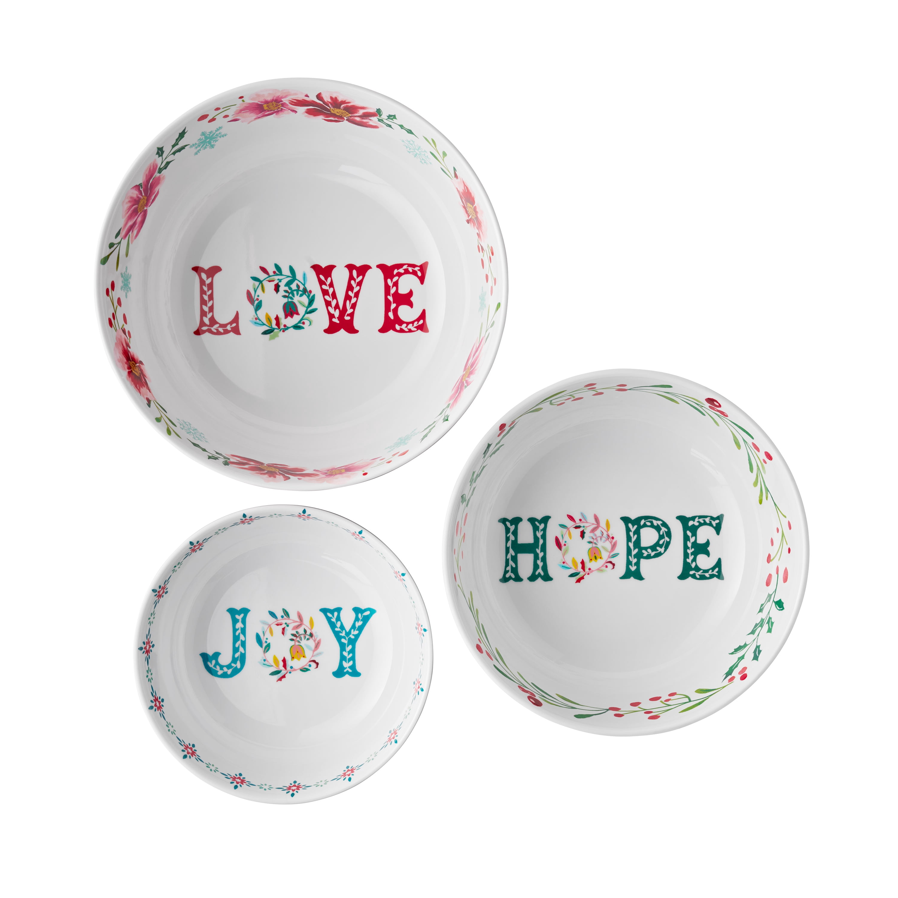 The Pioneer Woman 6-Piece Merry Meadows Melamine Serveware Bowl Set, Multi-color