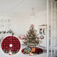 thumbnail image 4 of LanSuare Christmas Tree Skirt, 48Inches Red Black Plaid Xmas Tree Ornaments, Soft Fluffy Christmas Tree Mat with Xmas Tree Snowflake Pattern for Decorations Holiday Party, 4 of 5