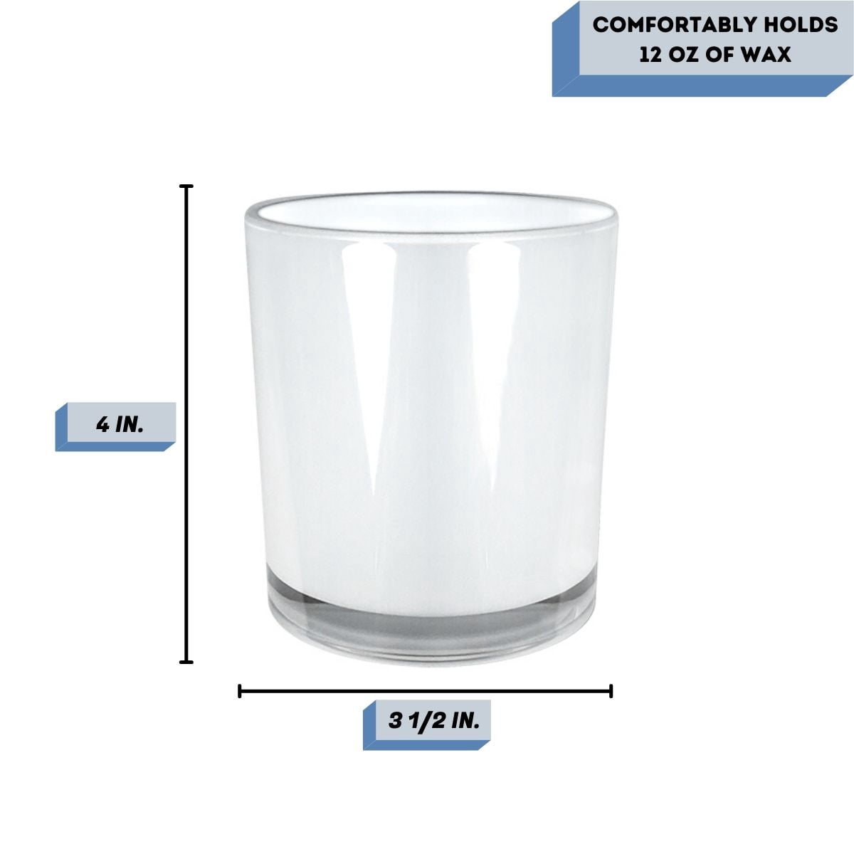 14 oz. Havana Milk White Empty Candle making Jar candle vessels for DIY candle-making projects (Box of 12) FREE SHIPPING