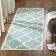 thumbnail image 3 of SAFAVIEH Dhurrie Tobias Geometric Moroccan Wool Area Rug, Light Blue/Ivory, 8' x 10', 3 of 10