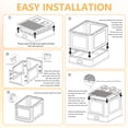 thumbnail image 4 of iFaveorr Enclosed Stainless Steel Cat Litter Box with Lid & Drawer Design for Indoor All Lifestyles Cats, Metal Covered Cat Litter Box, Baffles for Anti-Leakag, with Litter Scoop & Litter Mat, 4 of 7