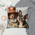 thumbnail image 2 of Orinice  Fourth of July Throw Pillow Cushion Cover, Pet Animal Dog Cat Bird and Hamster with American Hat Celebration Image, Decorative Square Accent Pillow Case, 16" X 16", Red Black White, 2 of 5