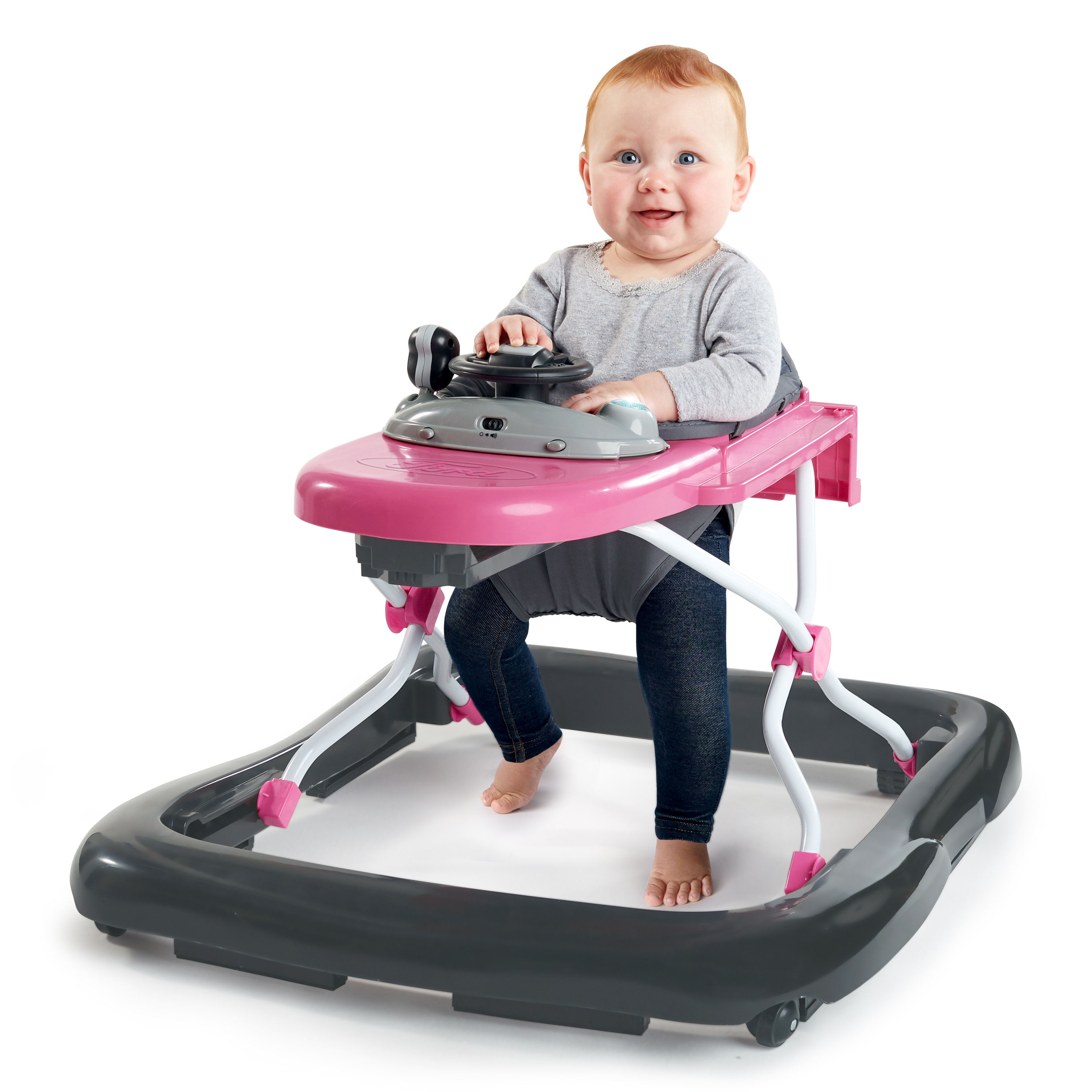Bright Starts 3 Ways to Play Ford F-150 Baby Walker with Activity Station, Pink - image 3 of 20