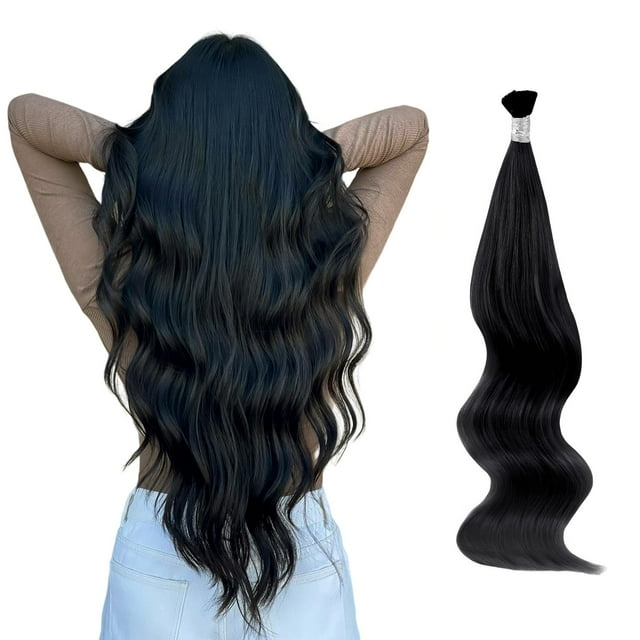 Abh Amazingbeauty Extensiones de cabello natural Remy sedoso y sedoso invisibles, extensiones de cabello con punta I, extensiones de cabello humano, color liso, 1 color negro azabache, 1.76 oz, 50 heb
