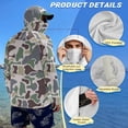 thumbnail image 6 of Bulopur Men’s Long Sleeve Fishing Shirt with Mask Green Camo Print UV Protection Sun Hoodie, Breathable Quick Dry Rash Guard for Outdoor Adventure, 6 of 8