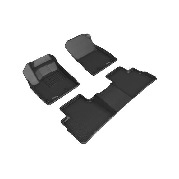 3D MAXpider Custom Fit Kagu Floor Mats (Black) Compatible With Nissan Rogue 2021-2022 - Full Set