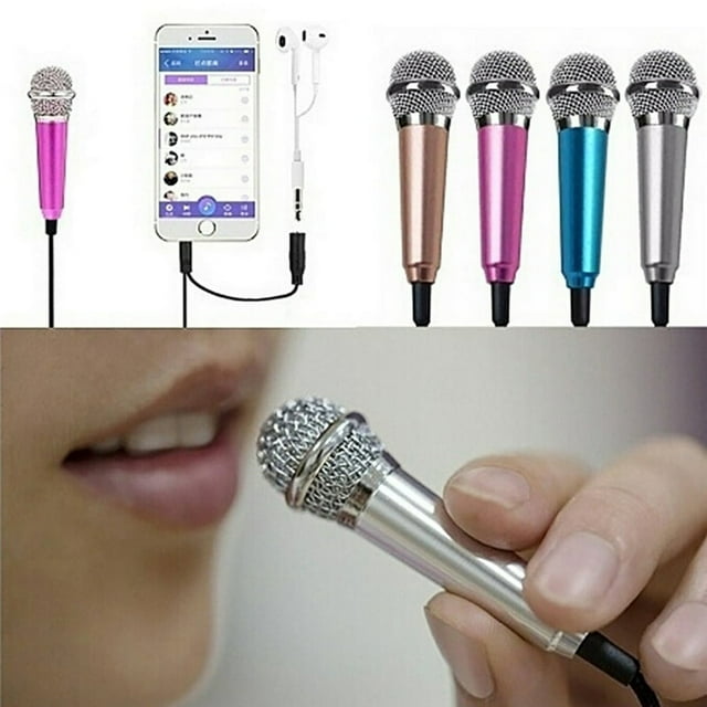 EASTIN Microphone Mini Métallique de Karaoké à Connexion par Fil 3,5 mm pour Téléphone Cellulaire PC
