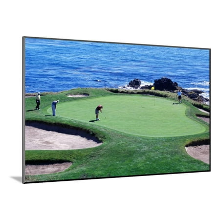 Golfers Pebble Beach California Usa Wood Mounted Print Wall Art Golfers Pebble Beach California Usa Wood Mounted Print Wall Art
