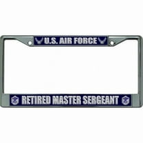 U.S. Air Force Retired Master Sergeant Chrome License Plate Frame