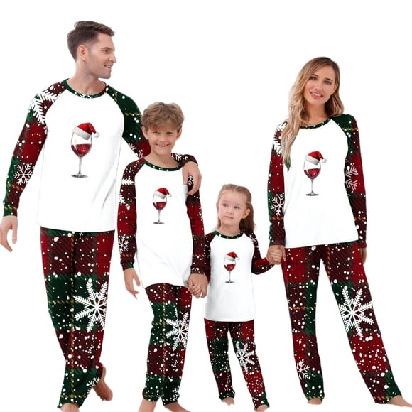 Horkkom Christmas Pajamas for Family Christmas Pajamas Matching Sets Holiday Party Pjs for Mens Womens Kids Toddler 7 Y