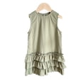 thumbnail image 1 of Qudderr Robes d'Été pour Bébés Filles Robe Décontractée à Volants Robe en Coton Lin pour Tout-Petits 6 Mois - 6 Ans, 1 of 9