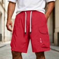 thumbnail image 5 of Riecok Men Cargo Shorts with Pockets Elastic Waist Drawstring Quick Dry Workout Shorts Solid Summer Hiking Clothes, 5 of 9