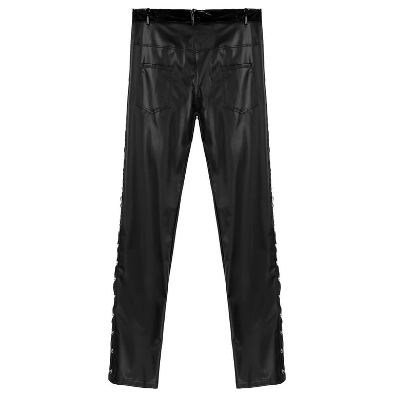 Mens leather pants skinny deals