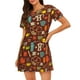 thumbnail image 1 of Fotbe Retro Coffee Bata de Dormir para Mujer con Estampado, Camisón de Algodón de Manga Corta, Ropa de Dormir Casual, 1 of 6