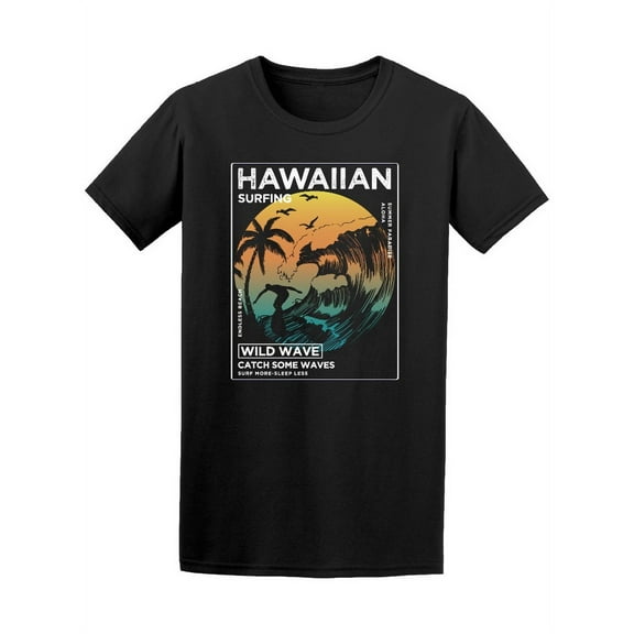 Hawaiian Surfing Wild Wave Tee Men's -Image by Shutterstock