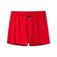 thumbnail image 4 of khonts,Men's Cotton Boxer Briefs Soft Underwear Breathable Pajamas Shorts Elastic Waist Comfortable Loose Underpants Red XL, 4 of 4