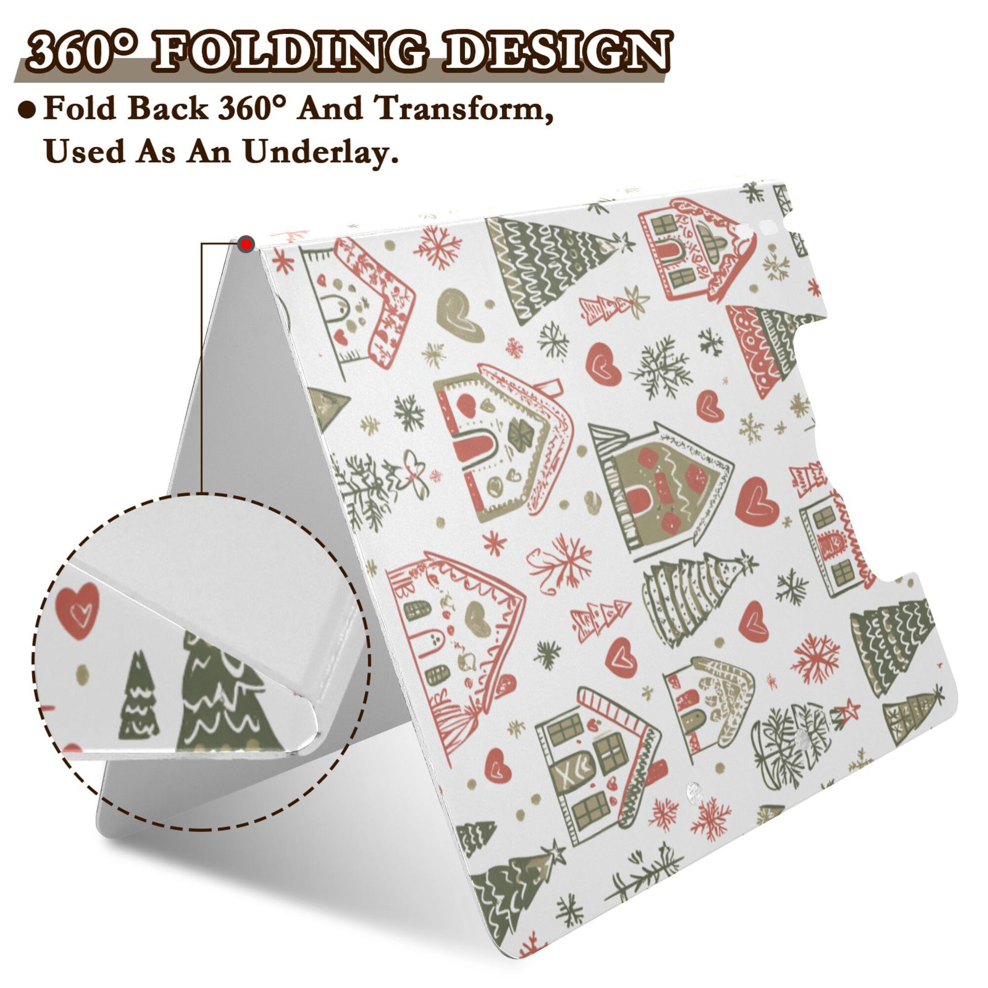 FORMRS A4 Clipboard Folder with Pen Holder Horizontal Foldable School Office Binder, Nordic Christmas House