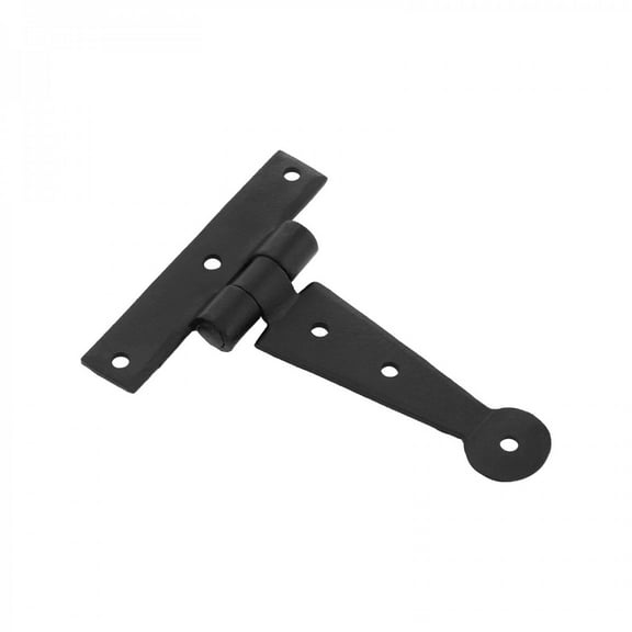Iron Bean Tee Hinge 4" Black Powder Rustproof Antique Cabinet Hinge w/Free 6 Screw Renovators Supply