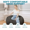 thumbnail image 6 of Bean Bag Chairs for Adults，Bean Bag Chair with Filler Included，Detachable and Washable Flannel Cover, Round Fluffy Sofa Chair Filled with Memory Foam, Suitable for Gaming, Bedroom (Grey), 6 of 7